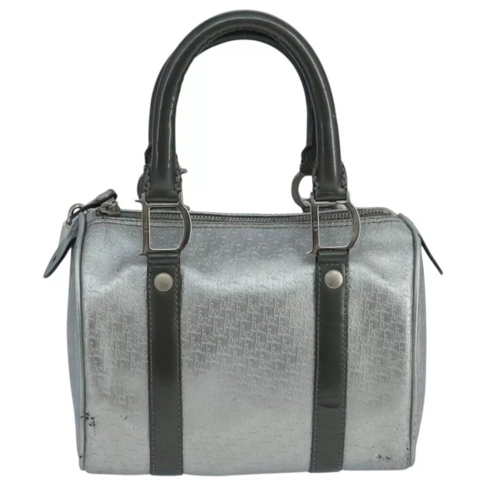 Christian Dior Trotter Canvas Hand Bag Silver Auth - Picture 3 of 16